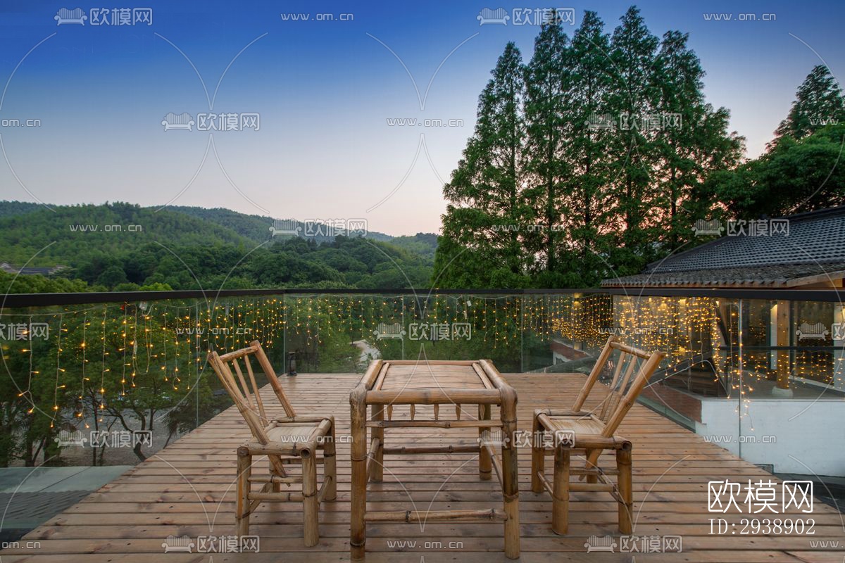 中式酒店民宿效果图下载（渲染图14）