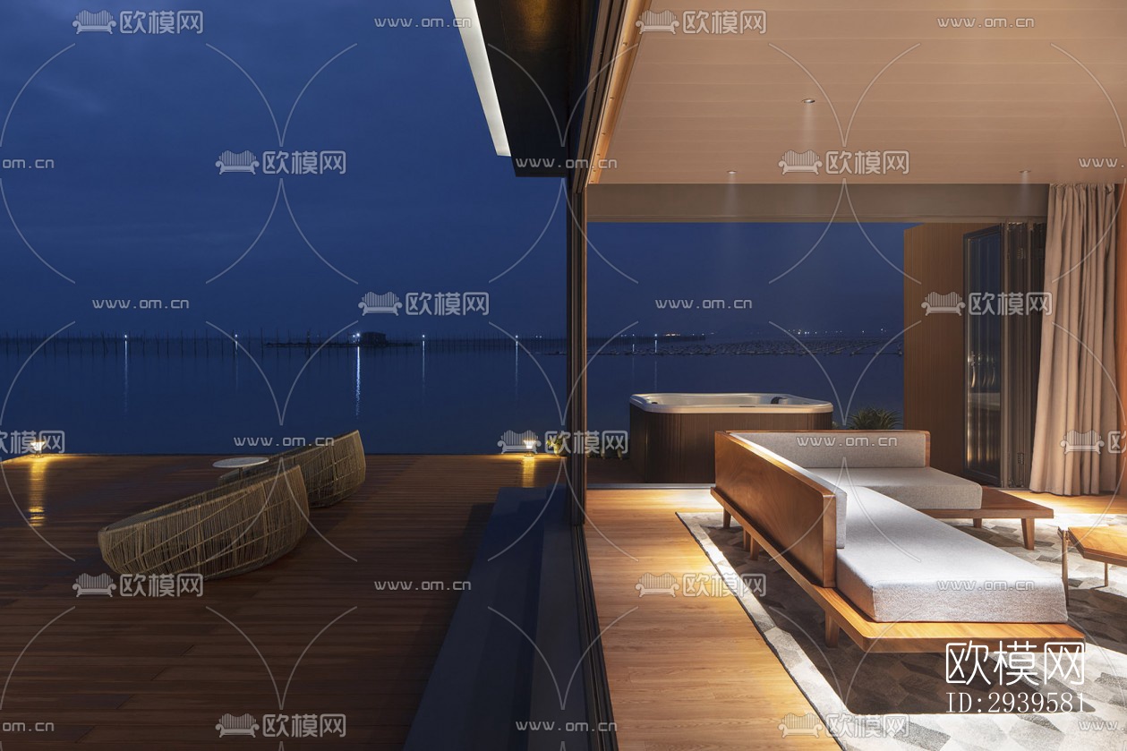 现代酒店民宿效果图下载（渲染图1）