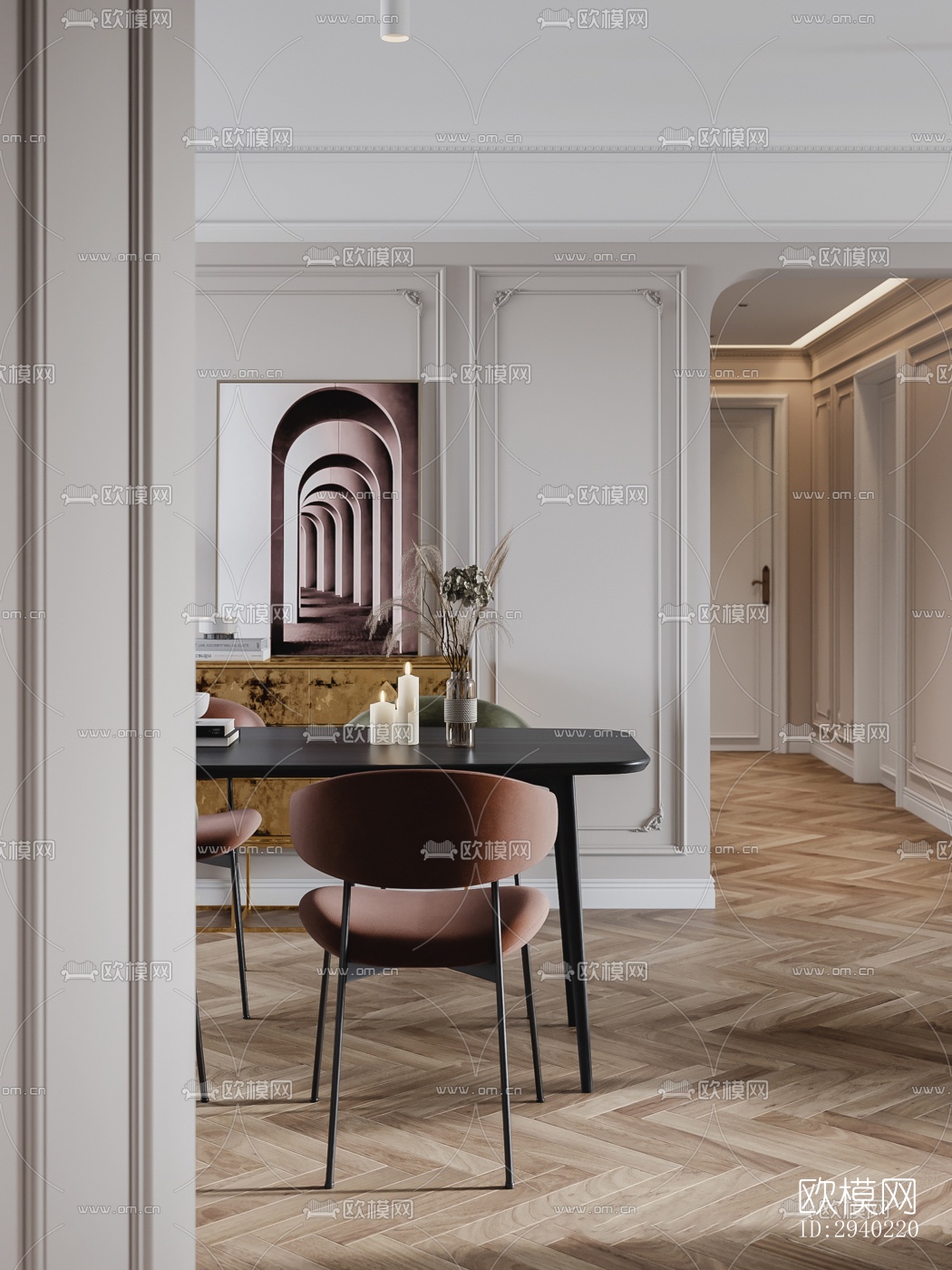 欧式平层效果图下载（渲染图12）