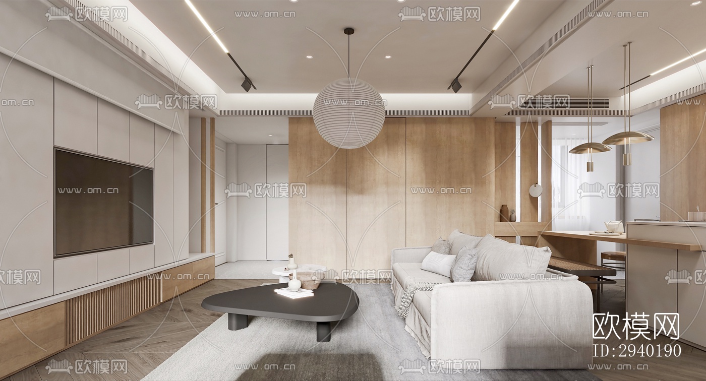 日式平层效果图下载（渲染图5）