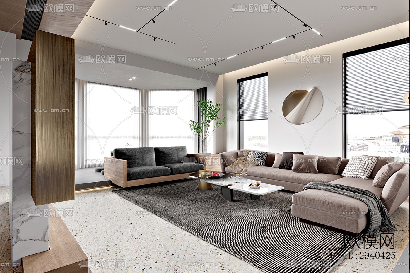 现代平层效果图下载（渲染图5）