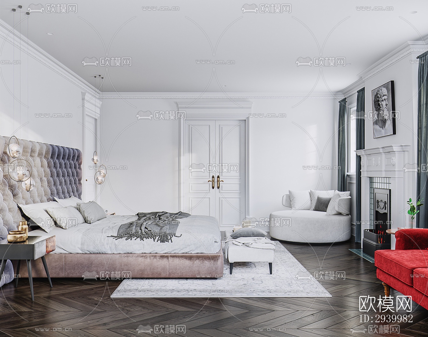 美式复式效果图下载（渲染图13）