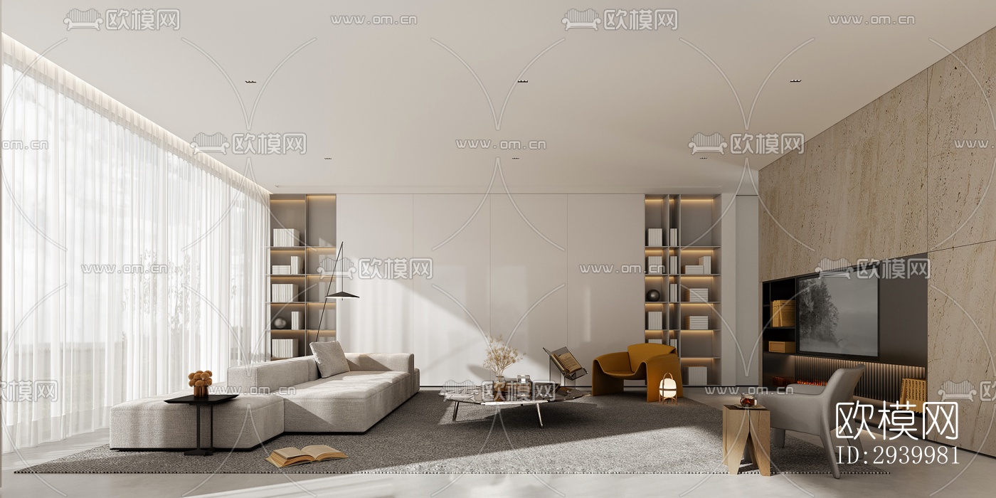 现代复式效果图下载（渲染图2）