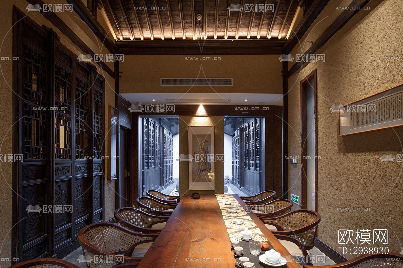 中式酒店民宿效果图下载（渲染图6）