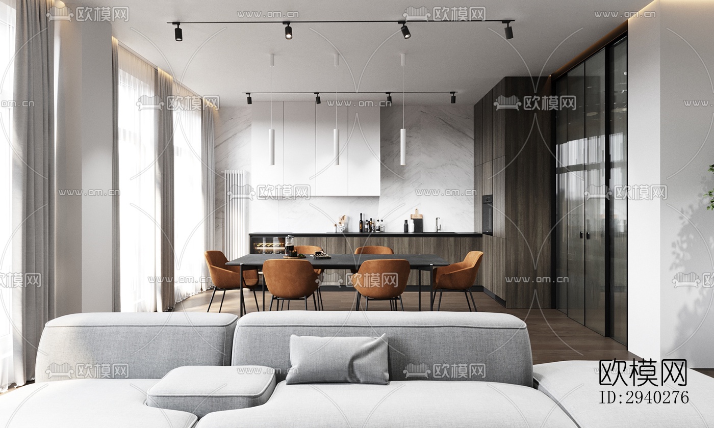 现代平层效果图下载（渲染图14）