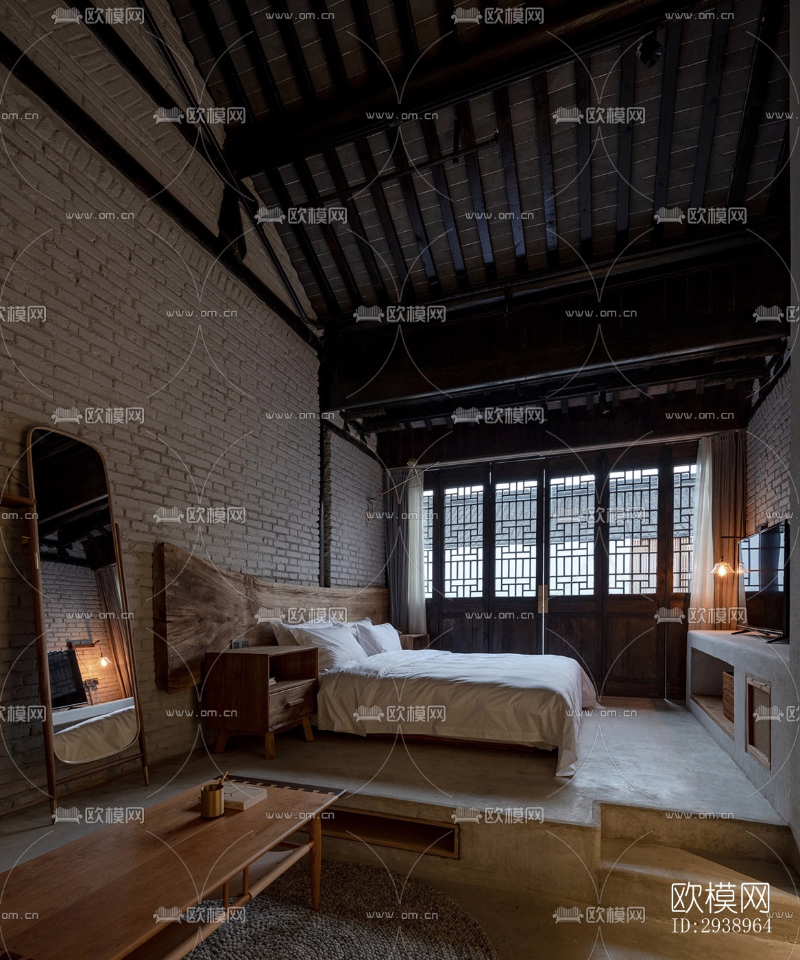 中式酒店民宿效果图下载（渲染图9）