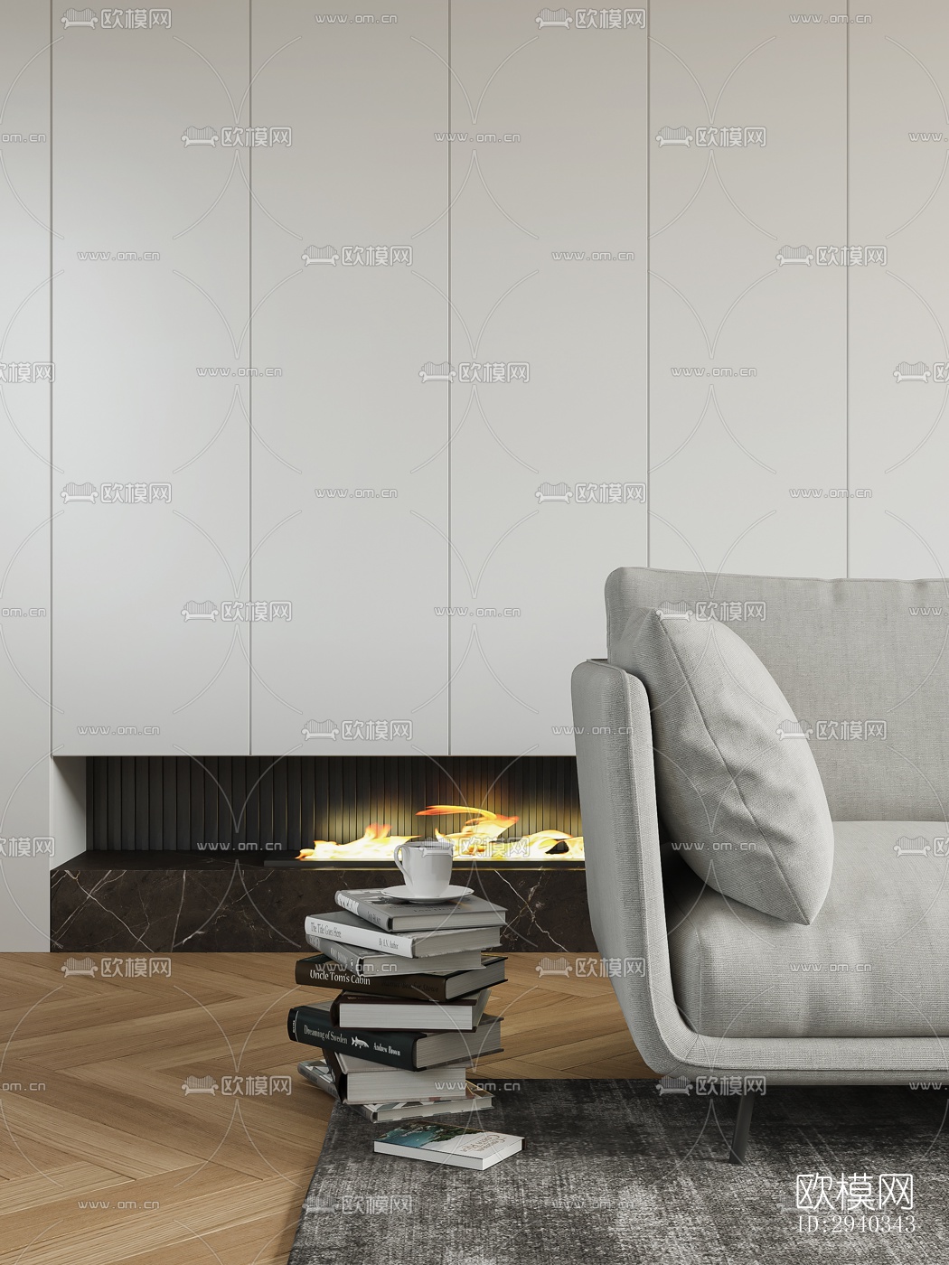 现代平层效果图下载（渲染图6）