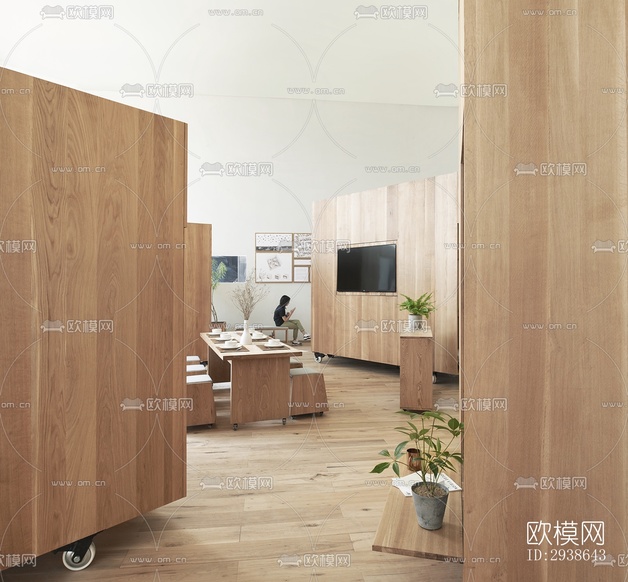 现代展览展厅效果图下载(渲染图2)