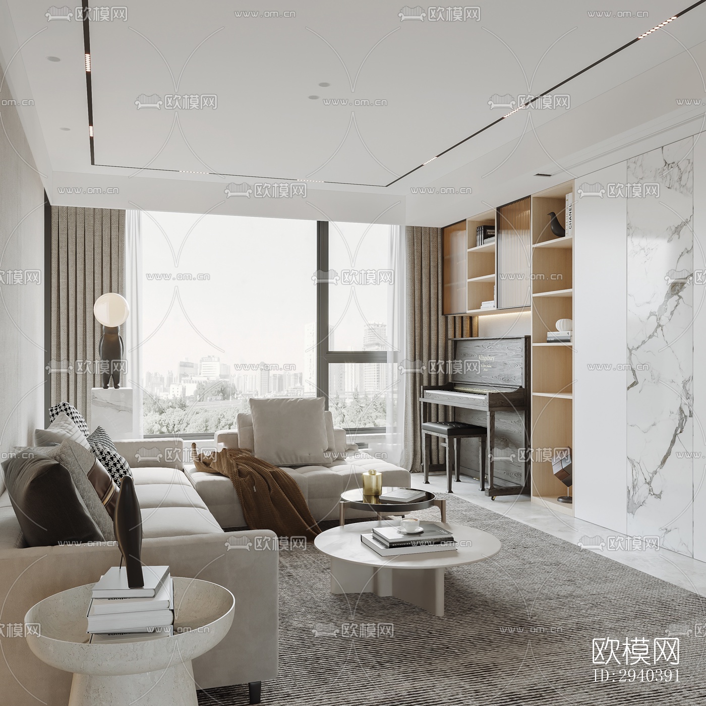 现代平层效果图下载（渲染图3）