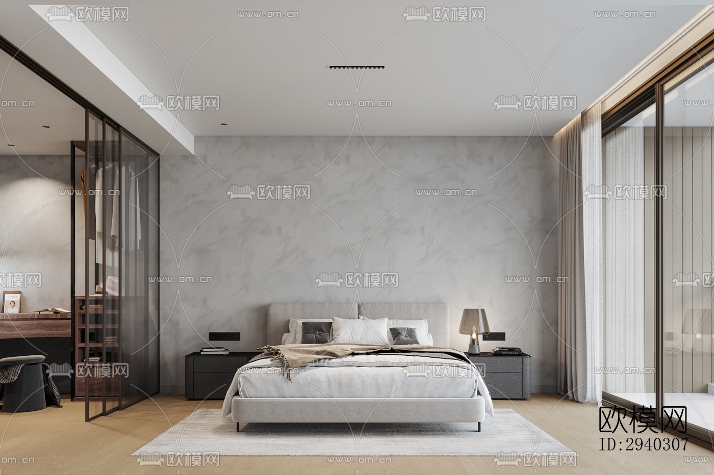 现代平层效果图下载（渲染图7）