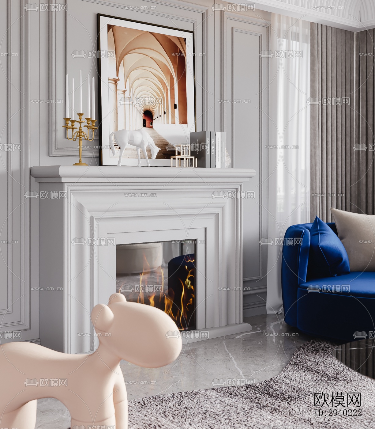 欧式平层效果图下载（渲染图5）