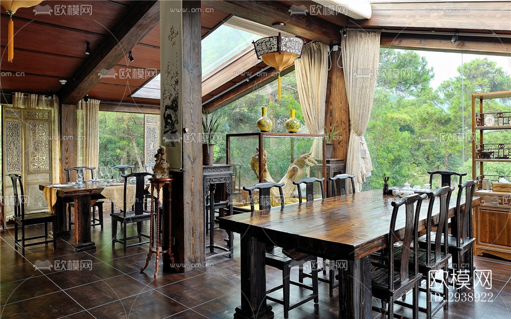 中式酒店民宿效果图下载（渲染图2）