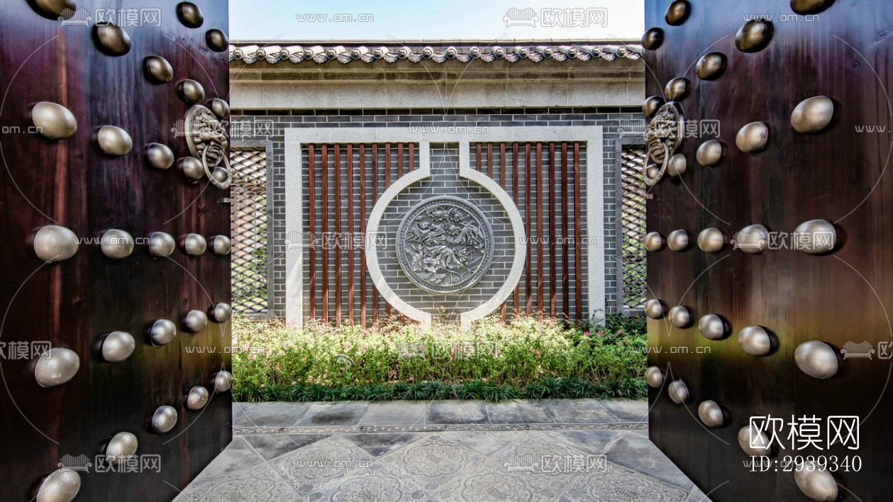 新中式酒店民宿效果图下载（渲染图7）