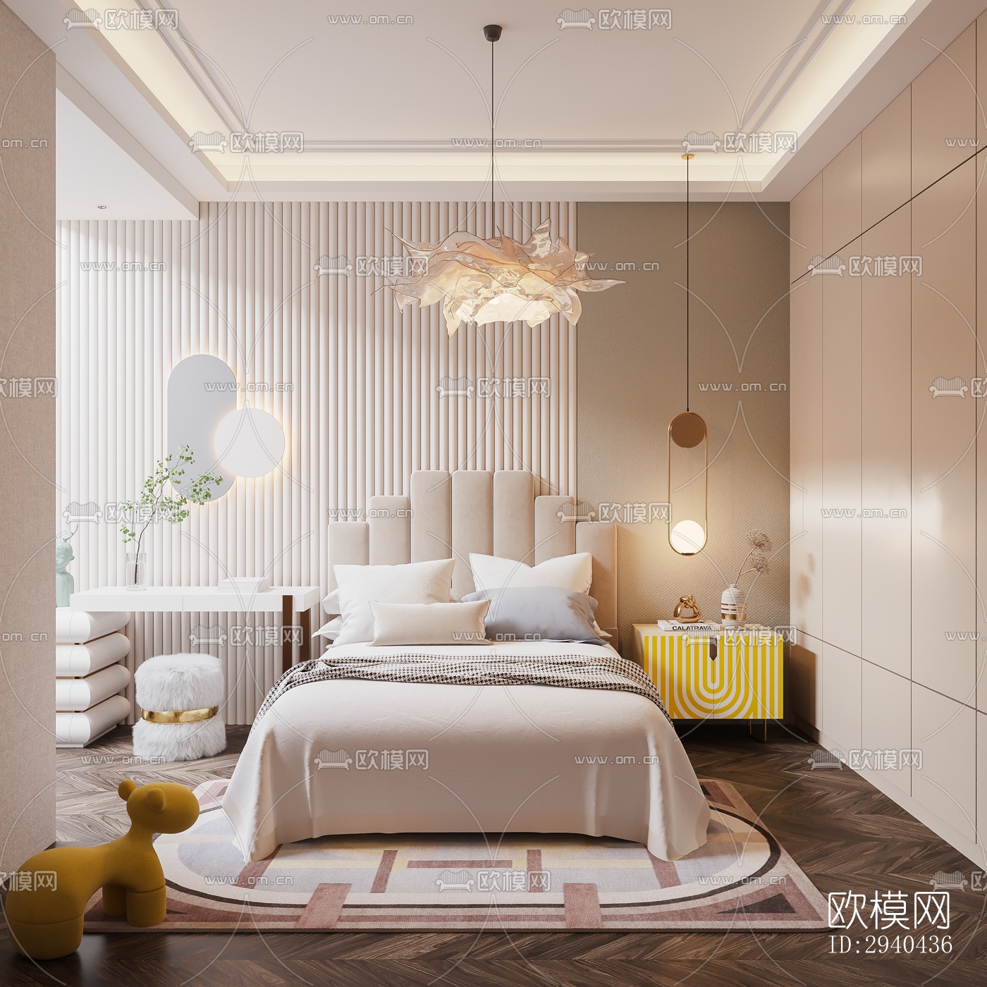 现代平层效果图下载（渲染图14）