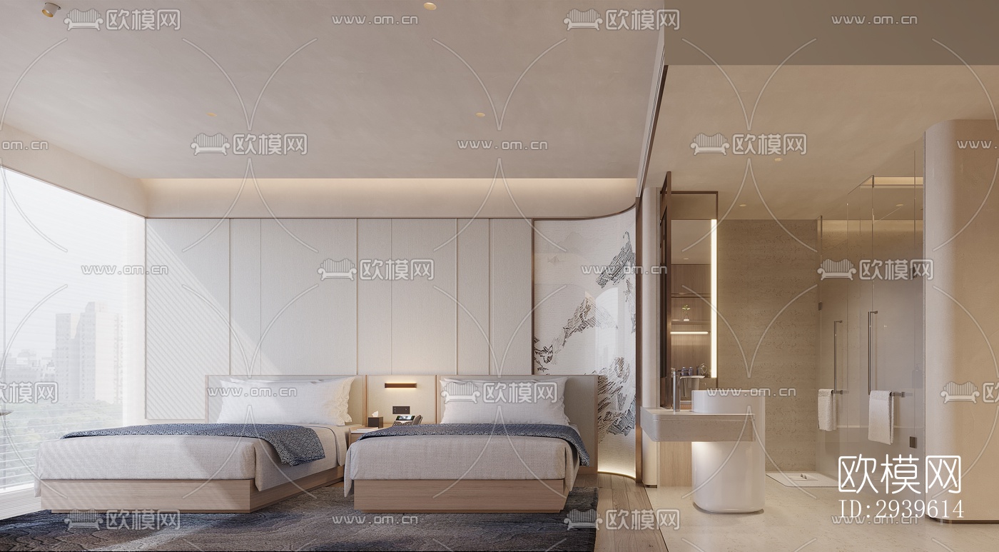 现代酒店民宿效果图下载（渲染图6）