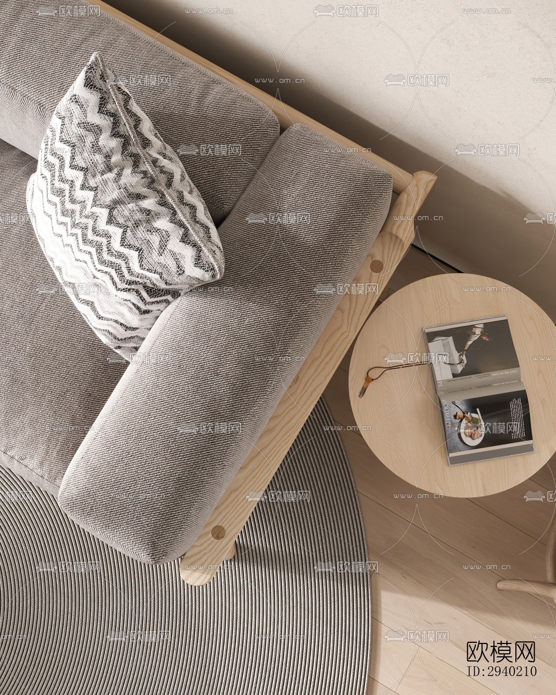 日式平层效果图下载（渲染图15）