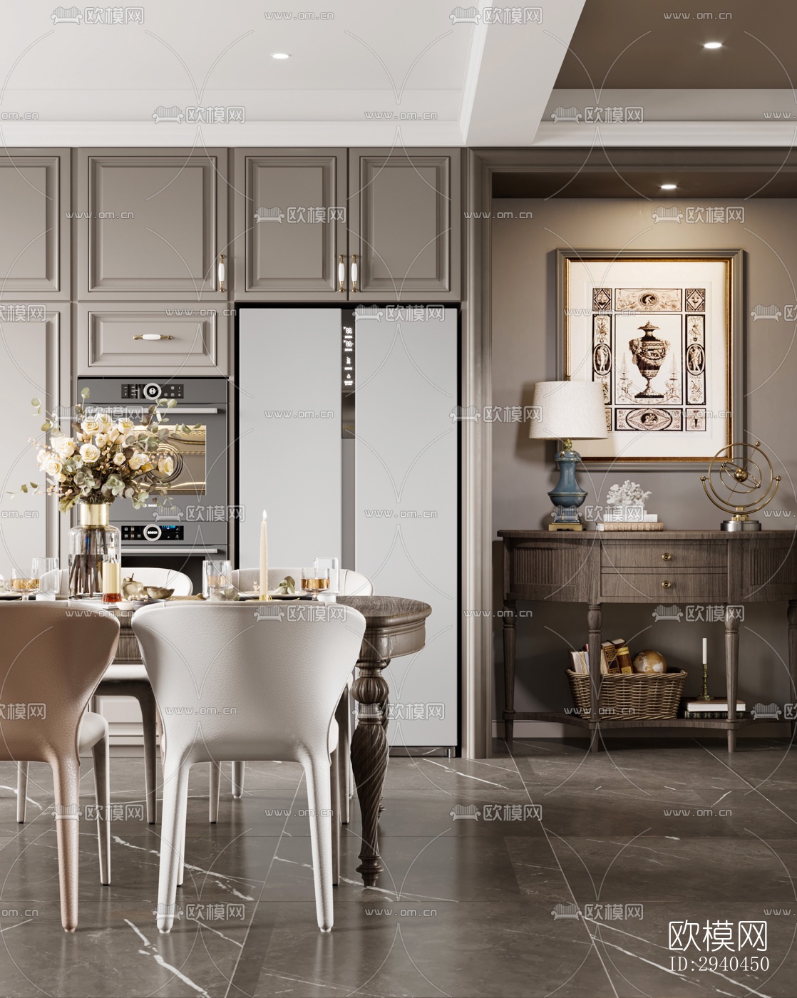 美式平层效果图下载（渲染图7）