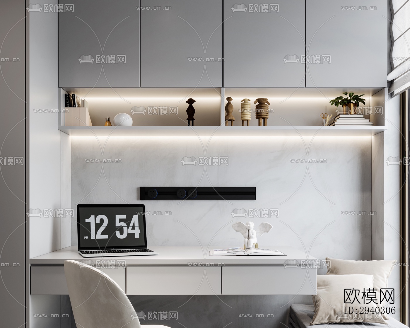 现代平层效果图下载（渲染图14）