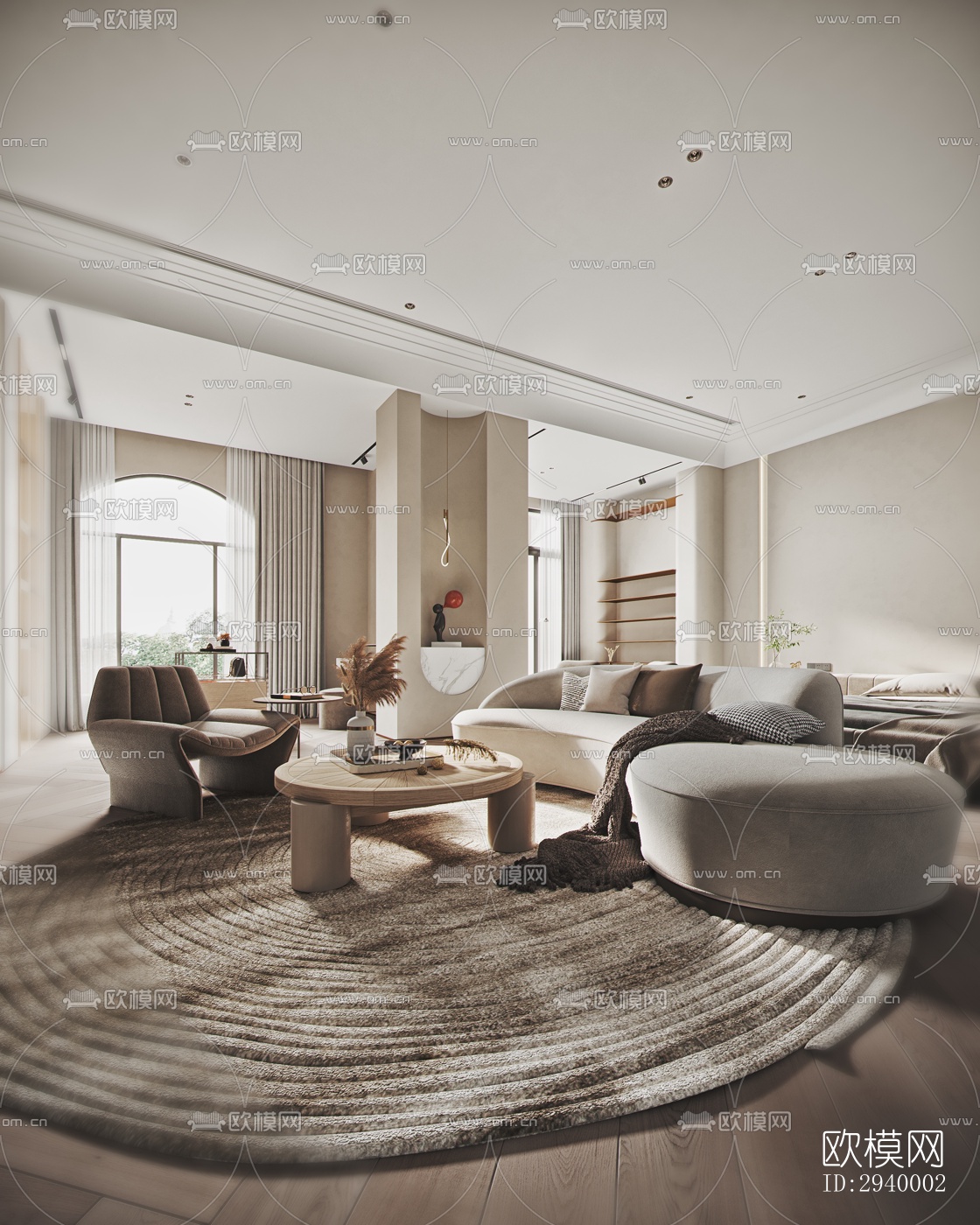 侘寂平层效果图下载（渲染图5）