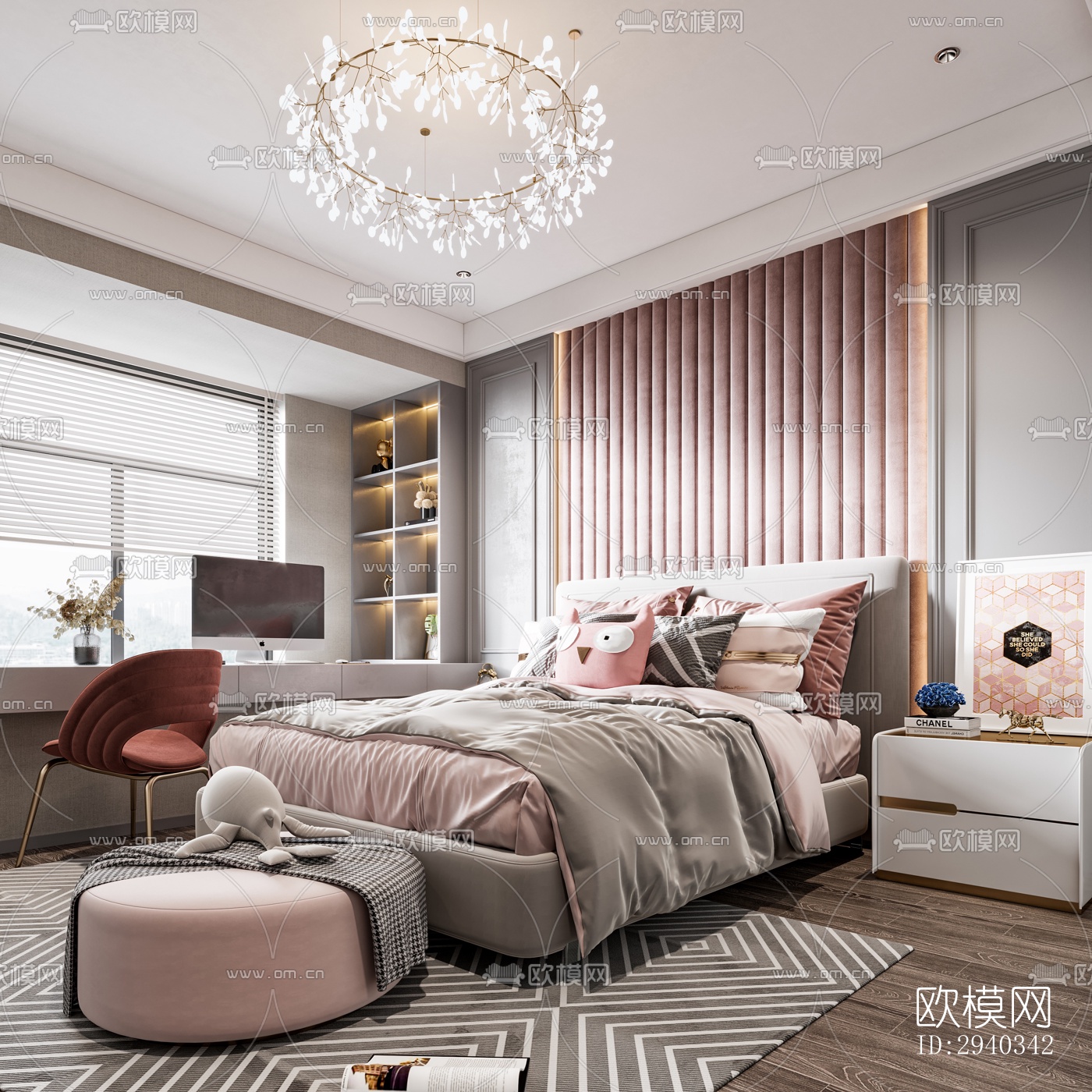 现代平层效果图下载（渲染图2）