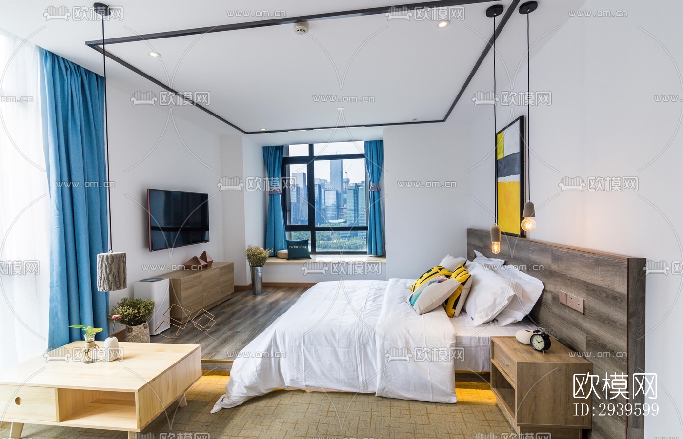 现代酒店民宿效果图下载（渲染图3）