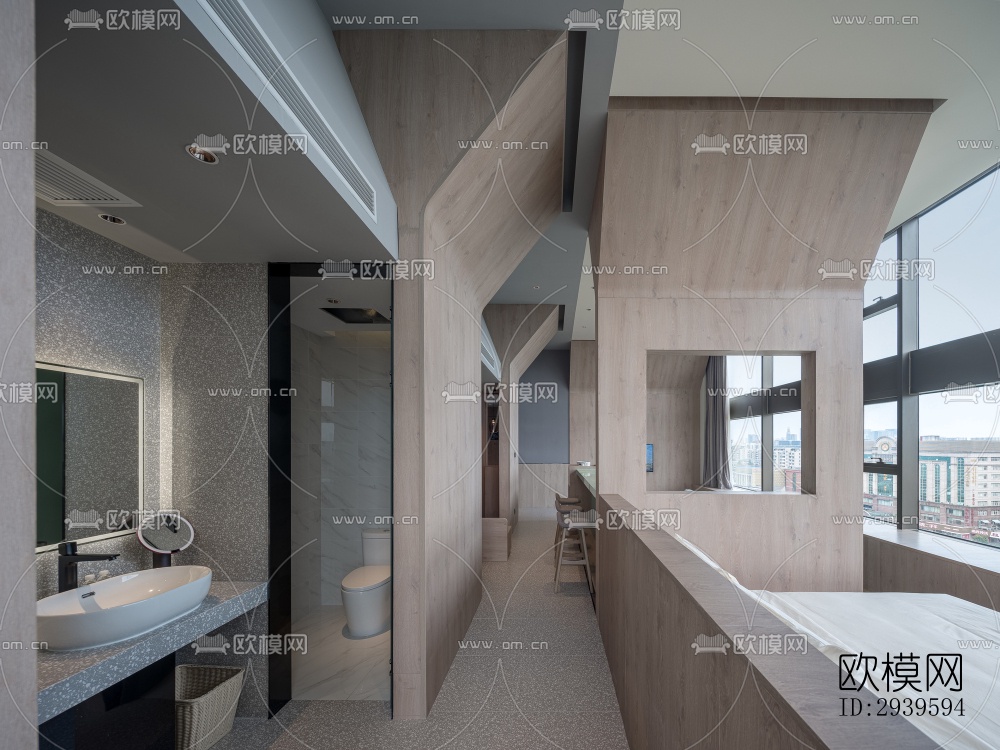 现代酒店民宿效果图下载（渲染图4）