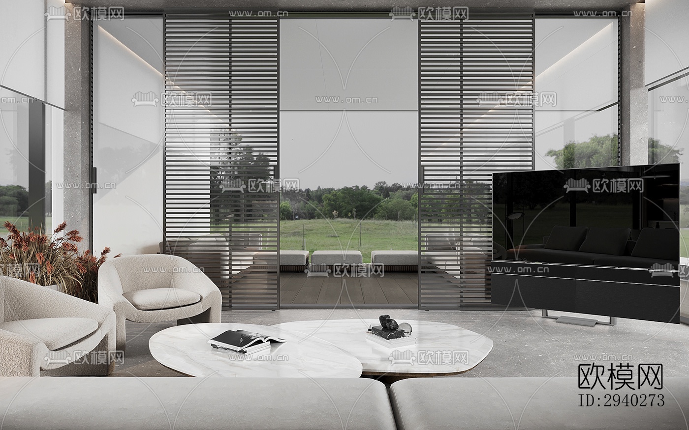 现代平层效果图下载（渲染图2）