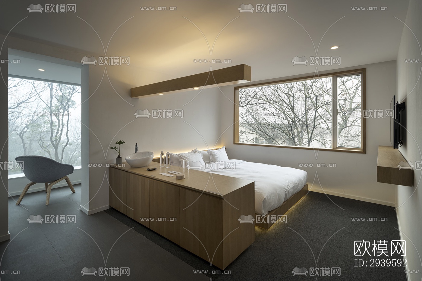 现代酒店民宿效果图下载（渲染图7）