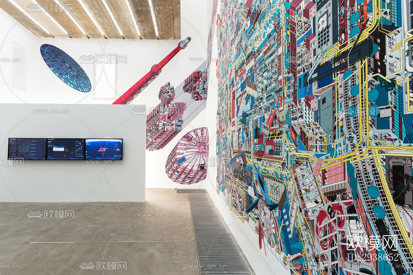 现代展览展厅效果图下载（渲染图3）