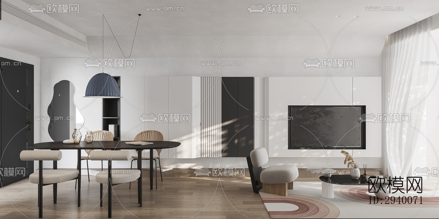 北欧平层效果图下载（渲染图7）