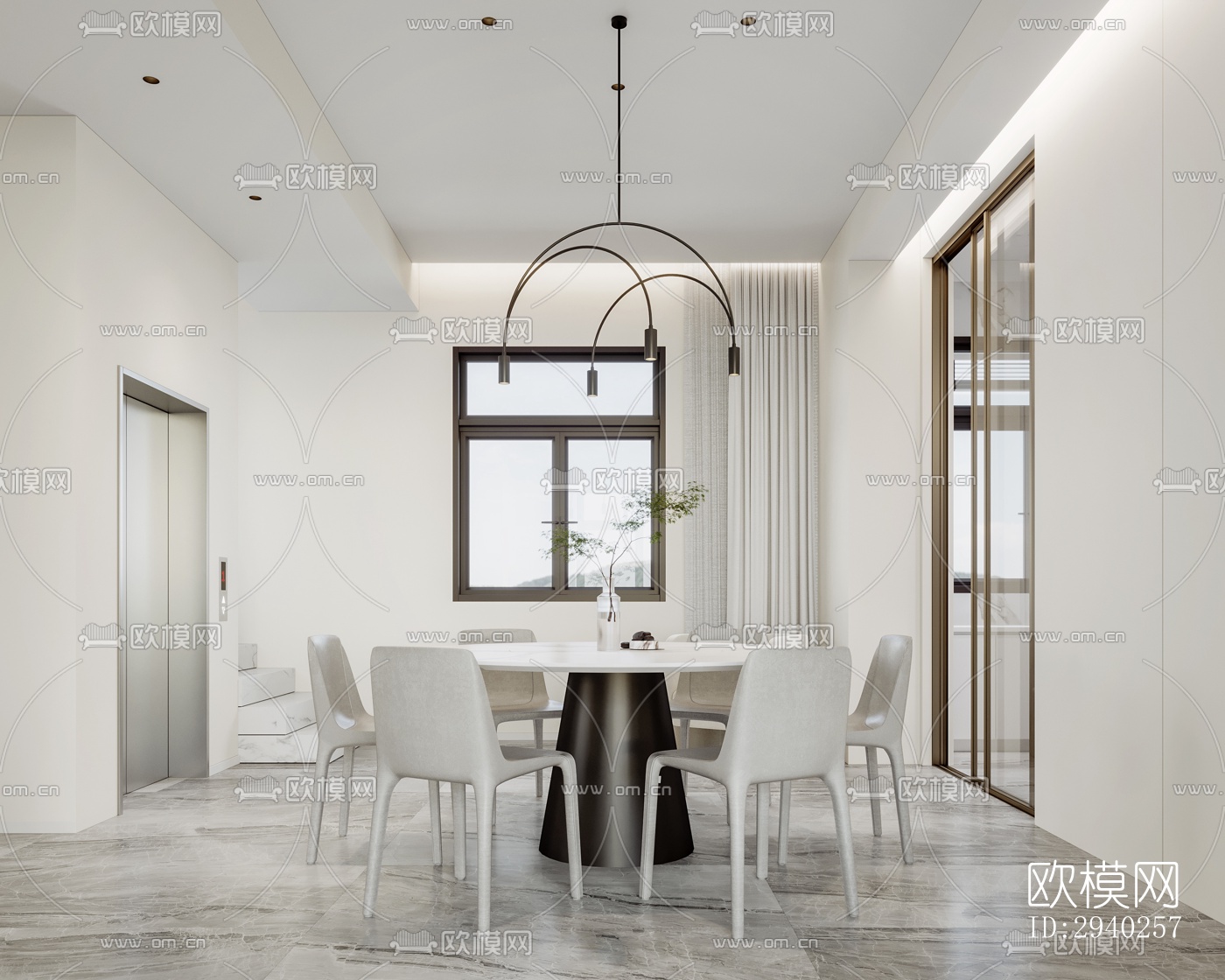 现代平层效果图下载（渲染图1）