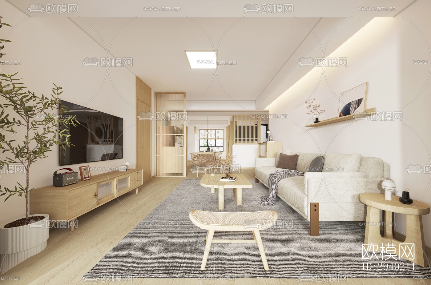 日式平层效果图下载（渲染图4）