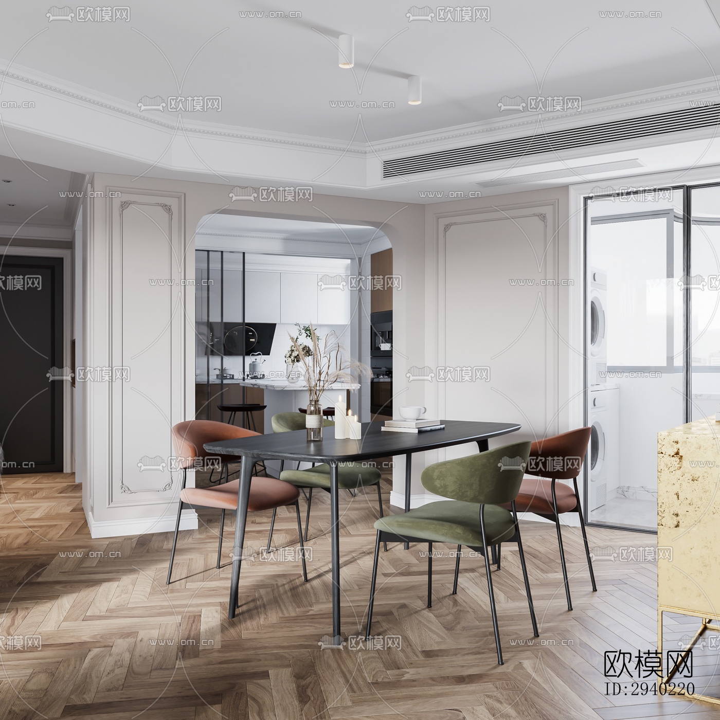 欧式平层效果图下载（渲染图1）