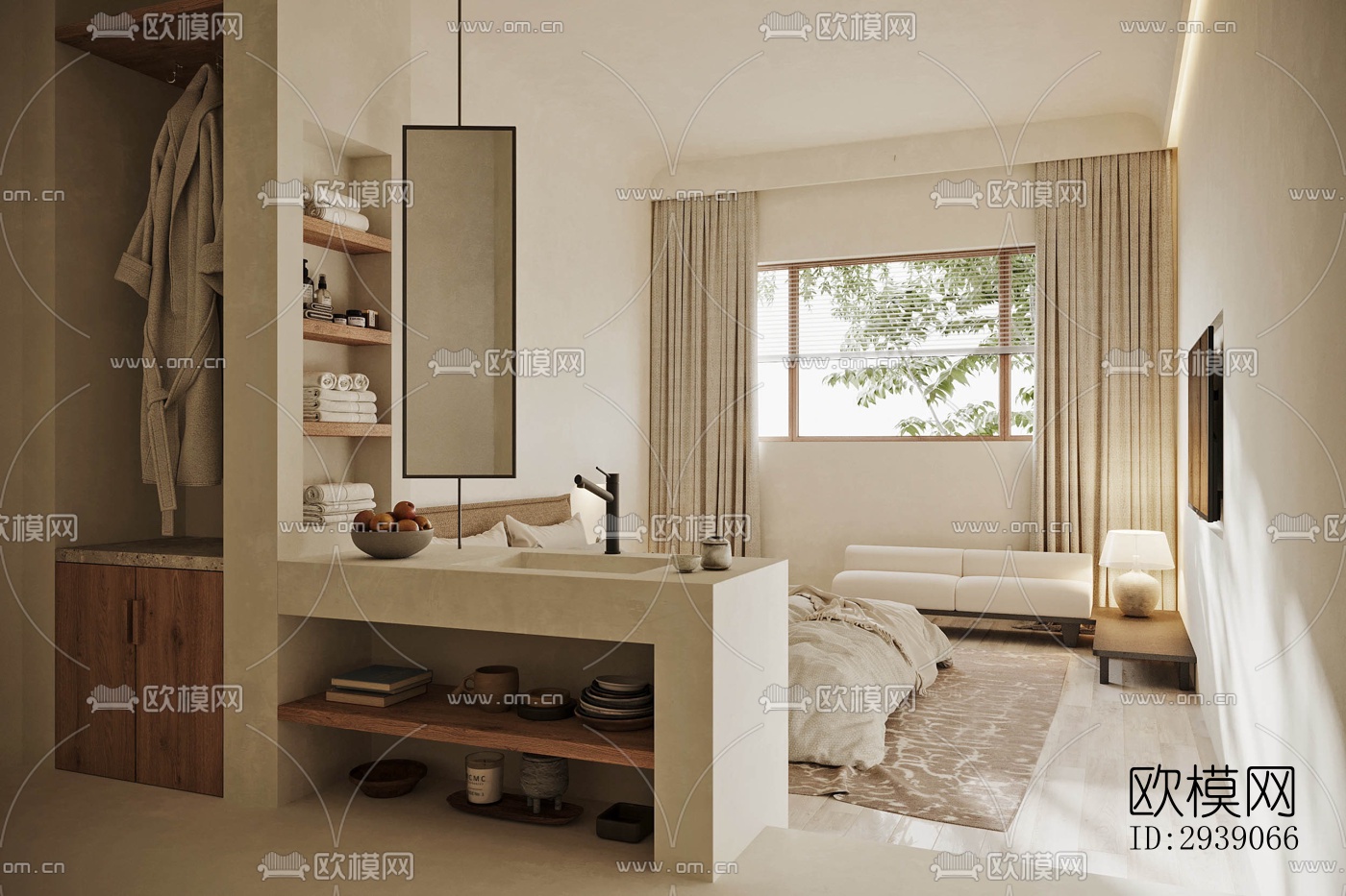 侘寂酒店民宿效果图下载（渲染图4）