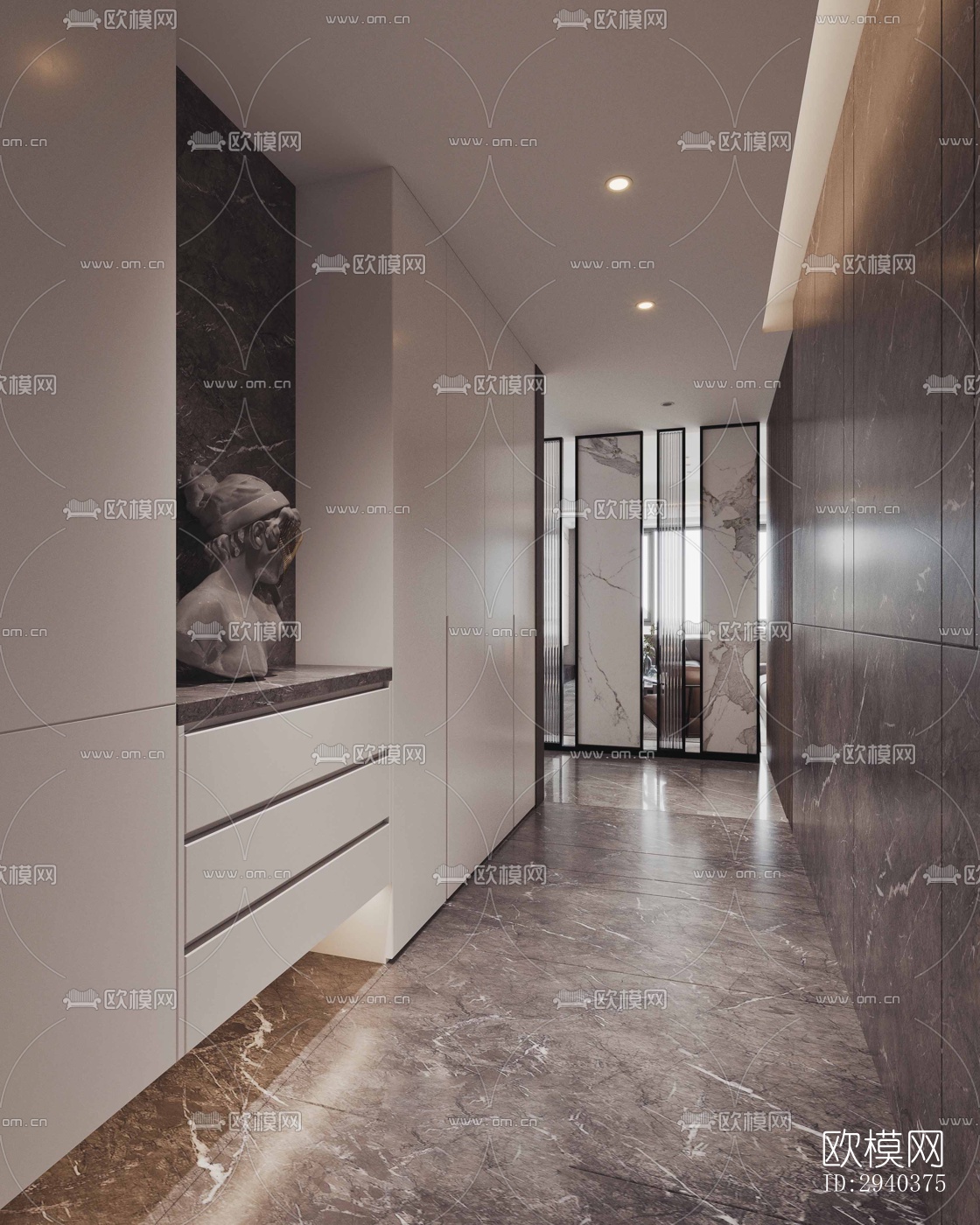 现代平层效果图下载（渲染图8）