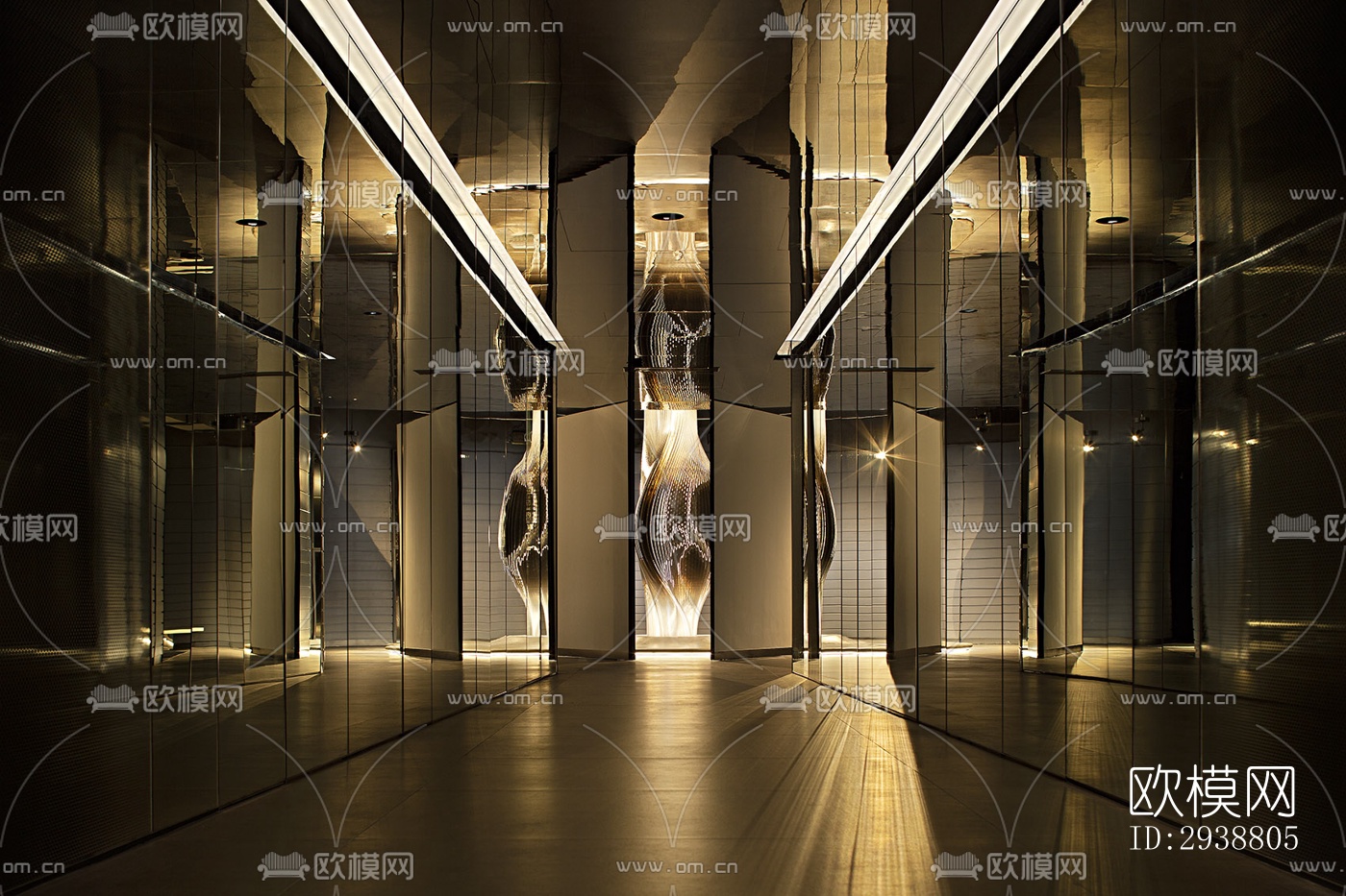 高级灰展览展厅效果图下载（渲染图10）