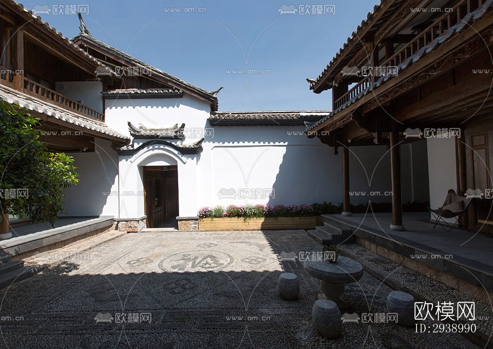 中式酒店民宿效果图下载（渲染图3）