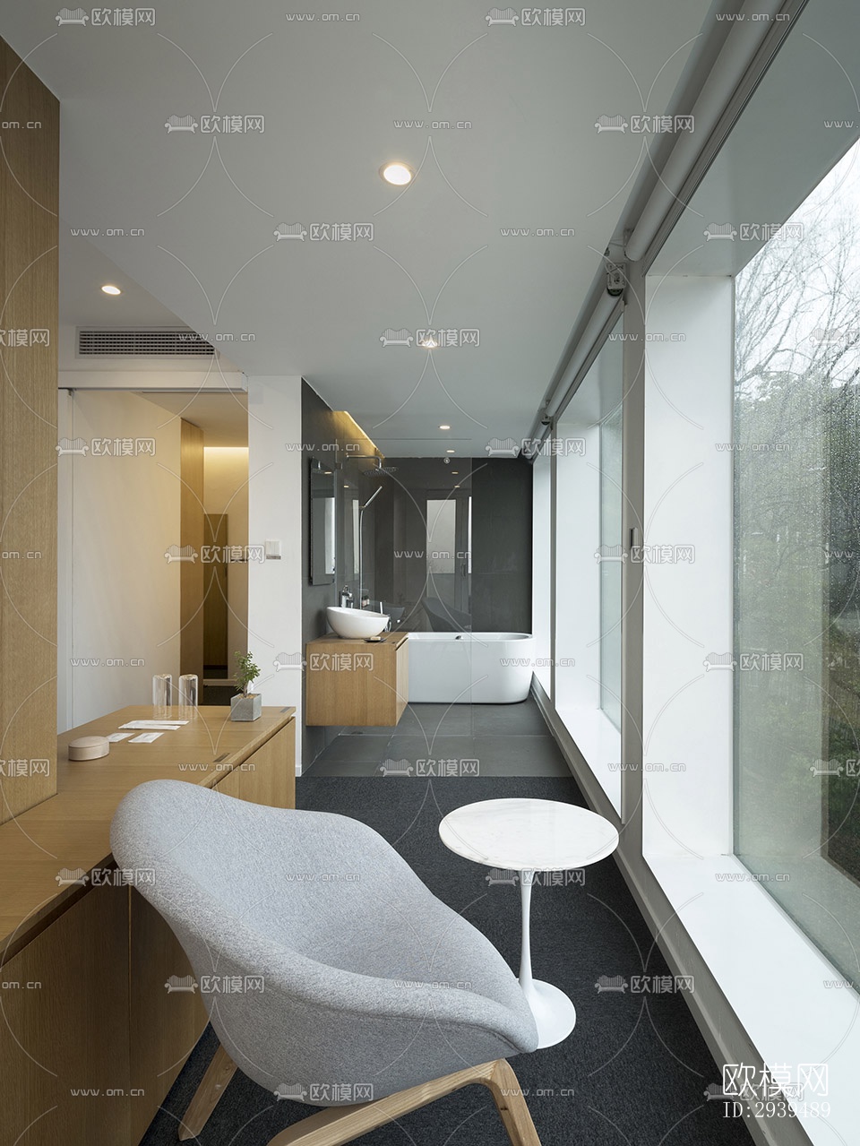 现代酒店民宿效果图下载（渲染图12）