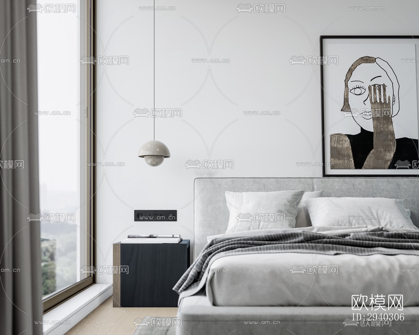 现代平层效果图下载（渲染图18）