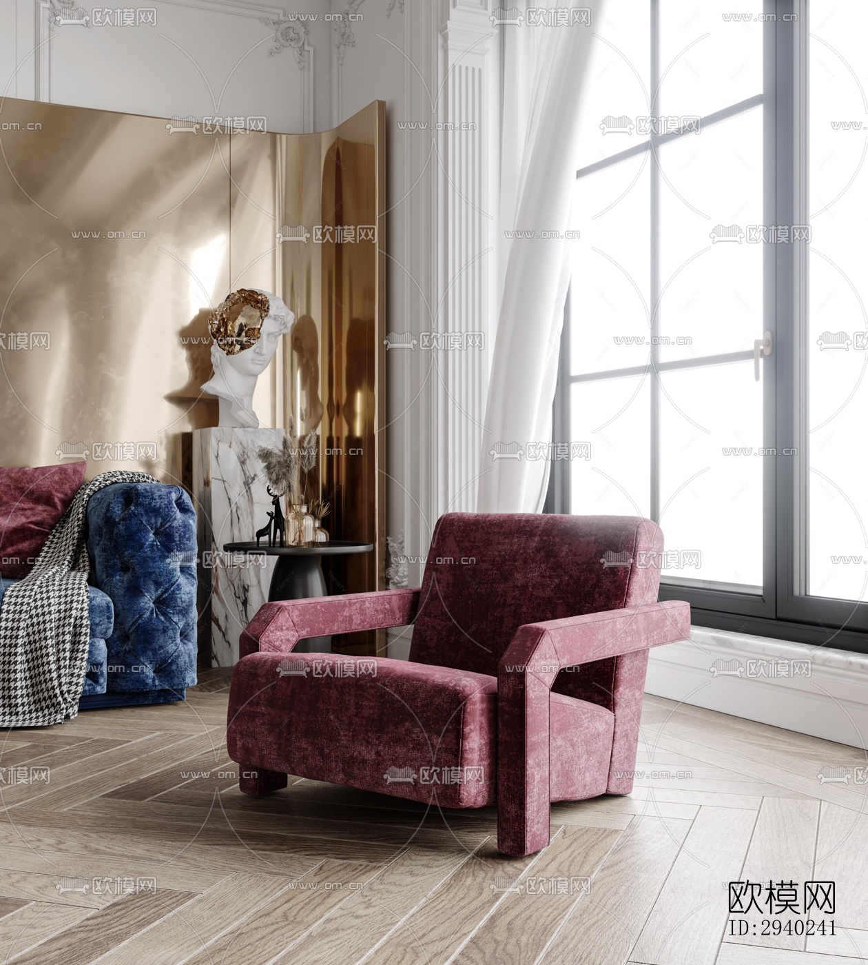 法式平层效果图下载（渲染图7）