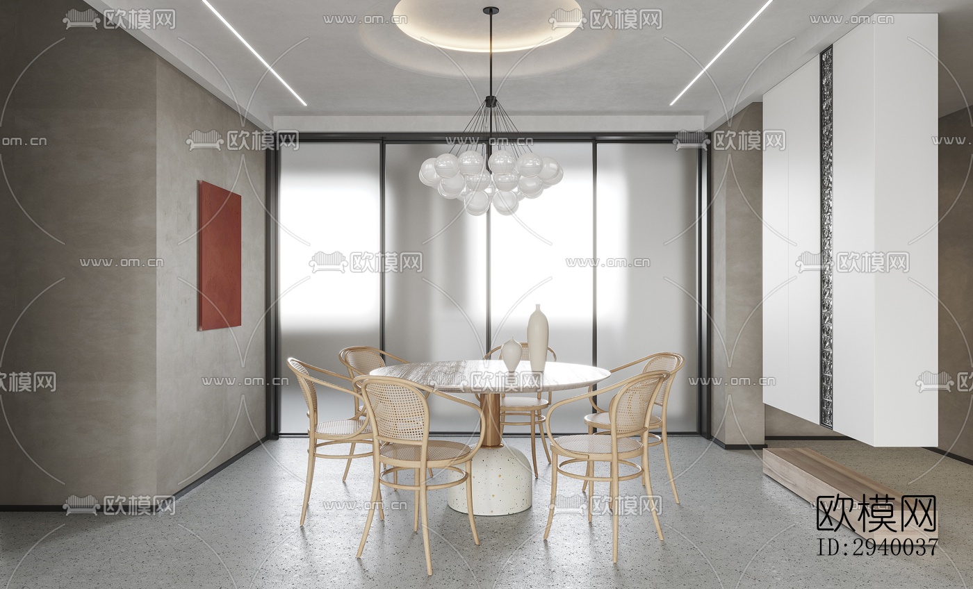 侘寂平层效果图下载（渲染图4）