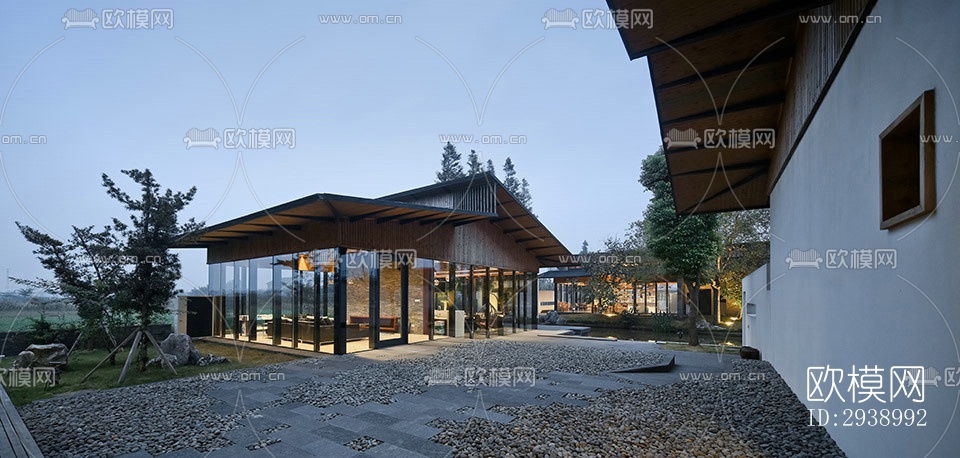 中式酒店民宿效果图下载（渲染图10）