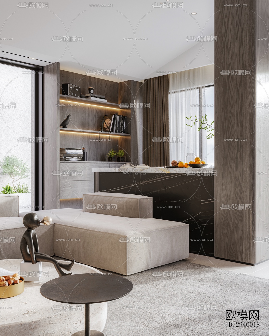 侘寂平层效果图下载（渲染图9）