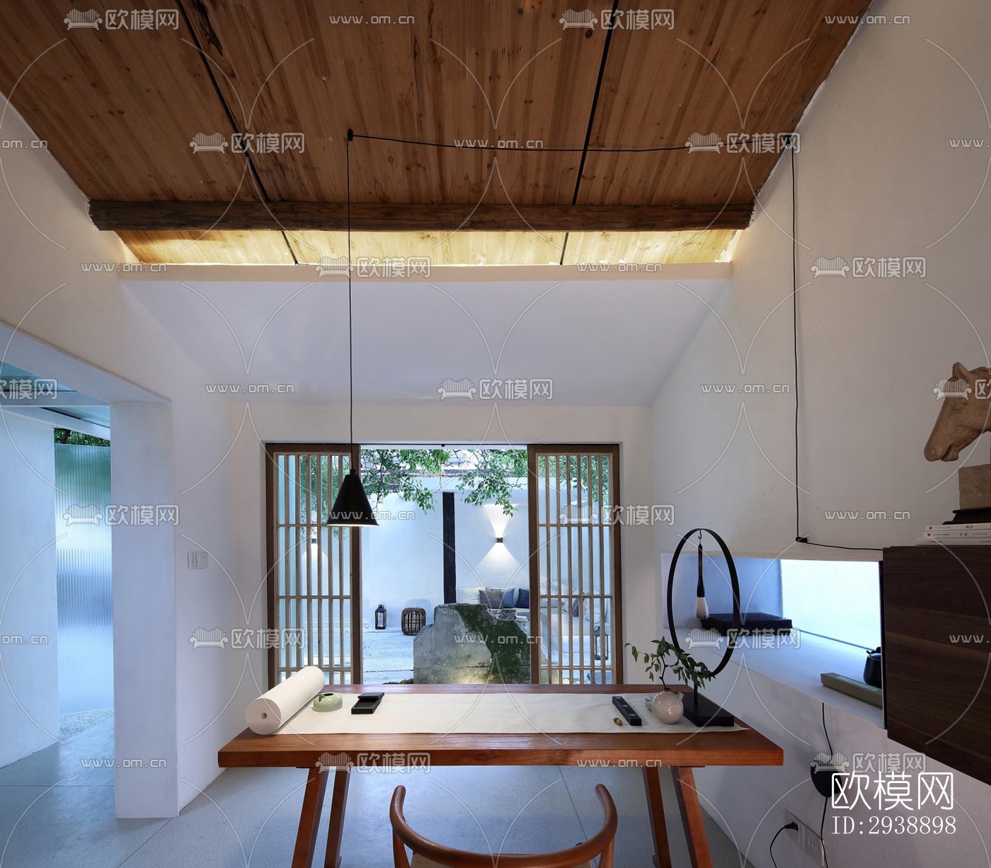 中式酒店民宿效果图下载（渲染图6）