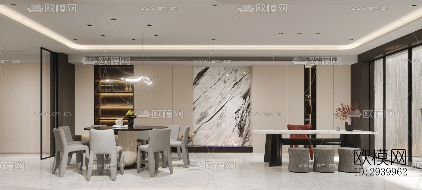 现代复式效果图下载（渲染图8）