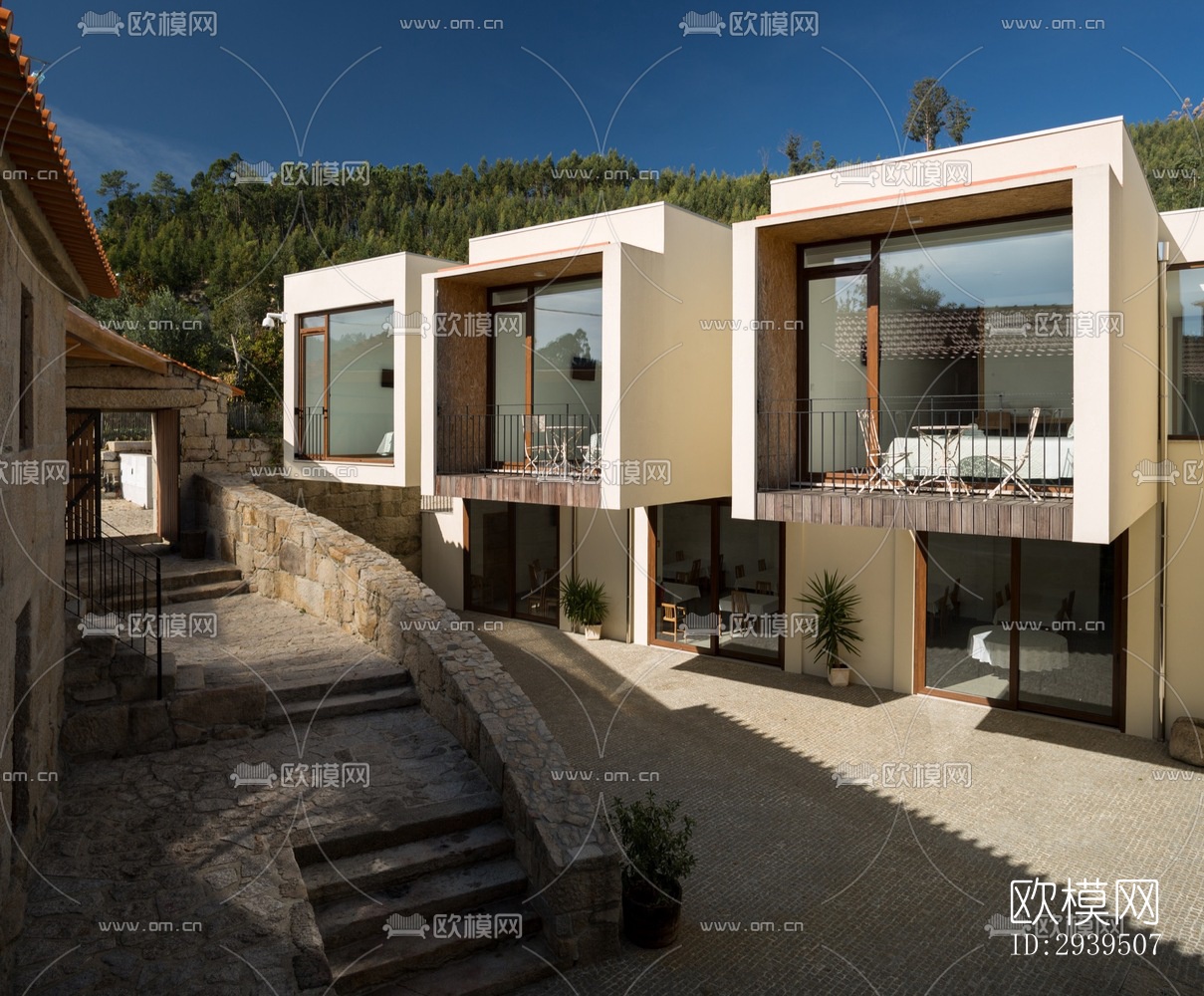 现代酒店民宿效果图下载（渲染图3）