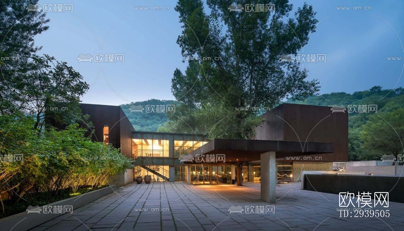 现代酒店民宿效果图下载（渲染图11）