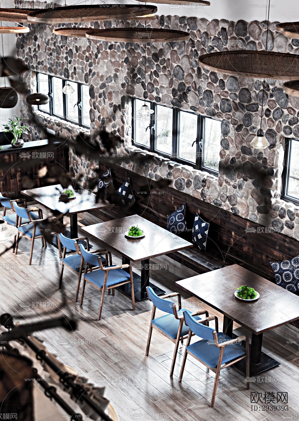 新中式酒店民宿效果图下载（渲染图5）