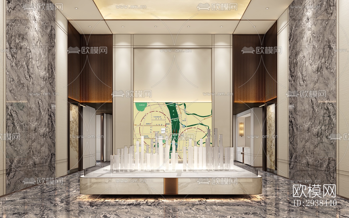 新中式售楼处效果图下载（渲染图3）