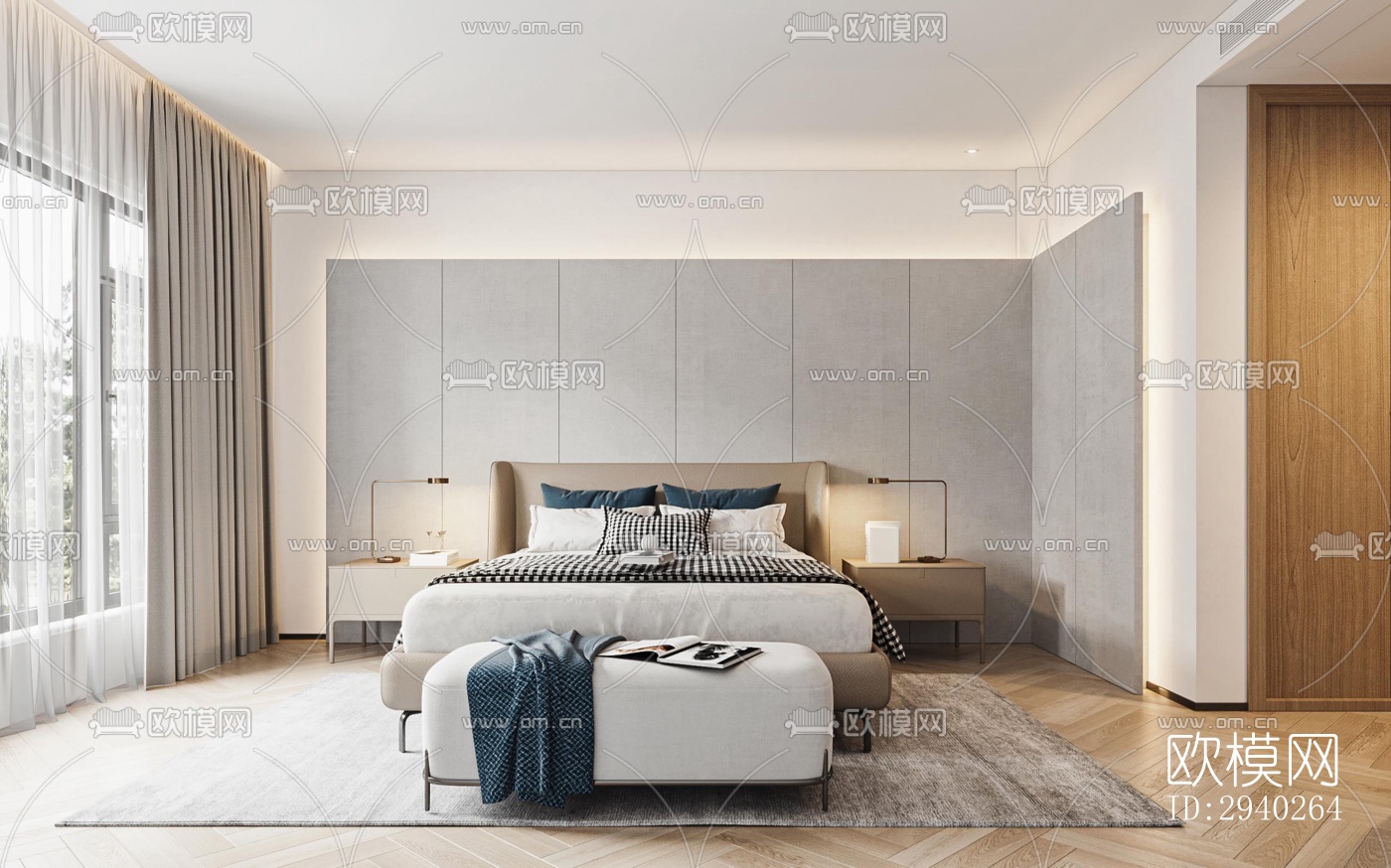 现代平层效果图下载（渲染图4）